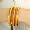 Women's 316L Stainless Steel Plain Ring Smooth Bracelet Geometric Style 18K Gold Plated Jewelry