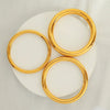 Women's 316L Stainless Steel Plain Ring Smooth Bracelet Geometric Style 18K Gold Plated Jewelry