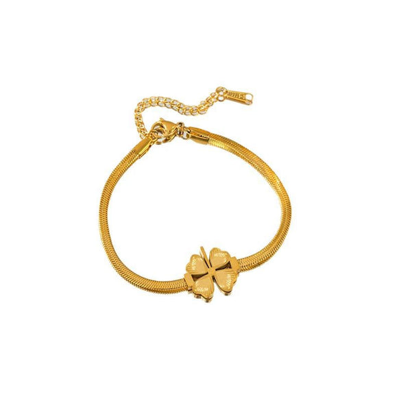 Women's Titanium Steel Plants And Flowers Style Electroplated Clavicle Chain Bracelet Earrings Set
