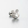 Women's Titanium Steel Princess Style Earrings With Inlaid Zircon Bow Kitten Saturn Crown Shapes