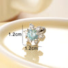 Women's Titanium Steel Princess Style Love Snowflake Earrings Inlaid With Zircon