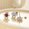 Women's Titanium Steel Princess Style Love Snowflake Earrings Inlaid With Zircon