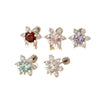 Women's Titanium Steel Princess Style Love Snowflake Earrings Inlaid With Zircon