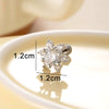 Women's Titanium Steel Princess Style Love Snowflake Earrings Inlaid With Zircon