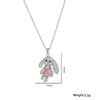 Women's Titanium Steel Rabbit Pendant Necklace With Geometric Pattern And Diamond Design Ochain Style