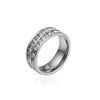 Women's Titanium Steel Rhombus Ring Rose Gold Electroplated Fashion Single Or Double Row Stone Inlaid Band