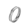 Women's Titanium Steel Rhombus Ring Rose Gold Electroplated Fashion Single Or Double Row Stone Inlaid Band