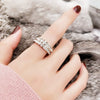 Women's Titanium Steel Rhombus Ring Rose Gold Electroplated Fashion Single Or Double Row Stone Inlaid Band
