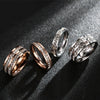 Women's Titanium Steel Rhombus Ring Rose Gold Electroplated Fashion Single Or Double Row Stone Inlaid Band