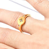 Women's Titanium Steel Ring With Geometric Design Light Luxury Style And Three Diamond Inlay Vacuum Plating