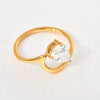 Women's Titanium Steel Ring With Water Drop Diamond And Geometric Design Fashion Style