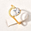 Women's Titanium Steel Ring With Water Drop Diamond And Geometric Design Fashion Style
