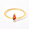 Women's Titanium Steel Rings Inlaid With Colorful Water Drop Zircon Geometric Design