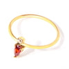 Women's Titanium Steel Rings Inlaid With Colorful Water Drop Zircon Geometric Design