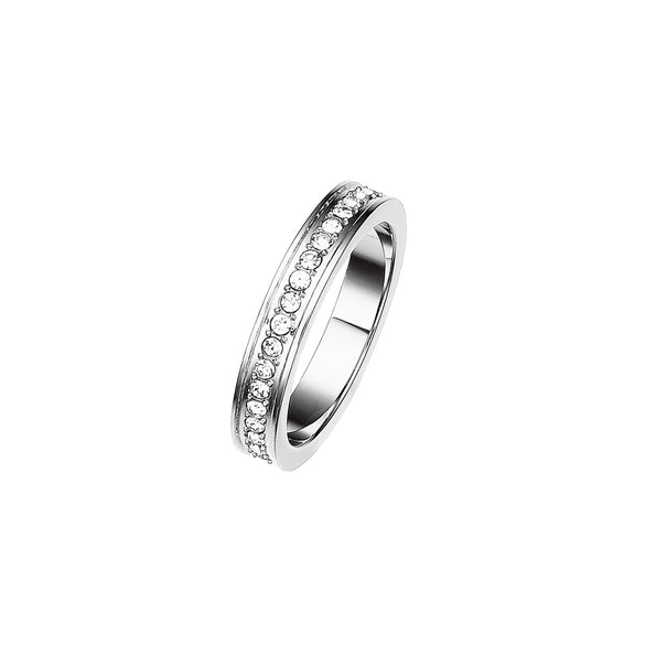 Women's Titanium Steel Round Zircon Ring With Electroplated Gypsophila Style Fashion Jewelry
