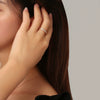 Women's Titanium Steel Round Zircon Ring With Electroplated Gypsophila Style Fashion Jewelry