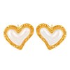 Women's 316L Stainless Steel Rubber Beads Earrings Light Luxury Love Geometric Heart Electroplated Style