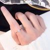 Women's Titanium Steel Six Claw Geometric Zircon Ring Rose Gold Electroplated Anti Fading Simulated Diamond Index Finger Ring