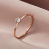 Women's Titanium Steel Six Claw Geometric Zircon Ring Rose Gold Electroplated Anti Fading Simulated Diamond Index Finger Ring