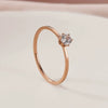 Women's Titanium Steel Six Claw Geometric Zircon Ring Rose Gold Electroplated Anti Fading Simulated Diamond Index Finger Ring