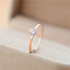 Women's Titanium Steel Six Claw Geometric Zircon Ring Rose Gold Electroplated Anti Fading Simulated Diamond Index Finger Ring
