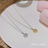 Women's Titanium Steel Sixpointed Star Pendant Necklace With Mixed Gem Inlay And Inlaid Zircon Fashion Cross Chain Style