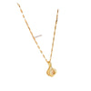 Women's Titanium Steel Smart Sachet Pendant Necklace With Mixed Gem Inlay And Geometric Styling Electroplated