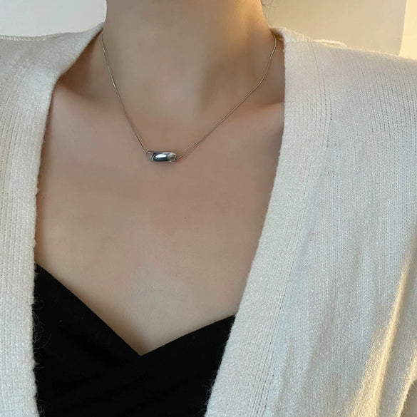 Women's Titanium Steel Snake Bone Chain Geometric Style Electroplated Threedimensional Specialshaped Minimalist Allmatch Clavicle Necklace