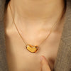 Women's 316L Stainless Steel Snake Bone Chain Necklace With Geometric Pattern And 18K Gold Plated Pendant