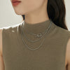Women's Titanium Steel Snake Bone Ushaped Electroplated Stacked Clavicle Necklace