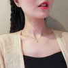 Women's Titanium Steel Square Microinlaid Zirconium Ochain Necklace With Geometric Design