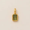 Women's Titanium Steel Square Pendant Necklace With Mixed Gem Inlay And Geometric Design
