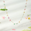 Women's Titanium Steel Stainless Steel Double Chain Necklace With Colored Gravel Vacuum Plated