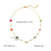 Women's Titanium Steel Stainless Steel Double Chain Necklace With Colored Gravel Vacuum Plated