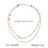 Women's Titanium Steel Stainless Steel Double Chain Necklace With Colored Gravel Vacuum Plated