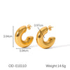 Women's Titanium Steel Stainless Steel Geometric Ins Style Earrings With Pvd Vacuum Plating