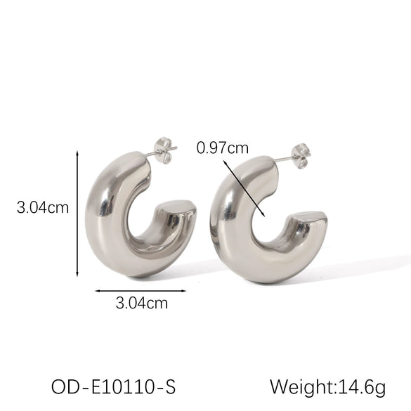 Women's Titanium Steel Stainless Steel Geometric Ins Style Earrings With Pvd Vacuum Plating