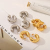 Women's Titanium Steel Stainless Steel Geometric Ins Style Earrings With Pvd Vacuum Plating