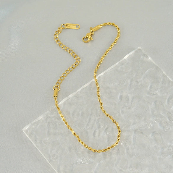 Women's Titanium Steel Stainless Steel Geometric Twist Chain Anklet Jewelry