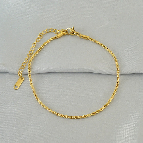 Women's Titanium Steel Stainless Steel Geometric Twist Chain Anklet Jewelry