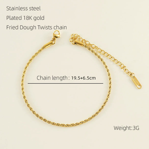 Women's Titanium Steel Stainless Steel Geometric Twist Chain Anklet Jewelry