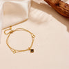 Women's Titanium Steel Star Pattern Double Layer Hollow Flower Anklet