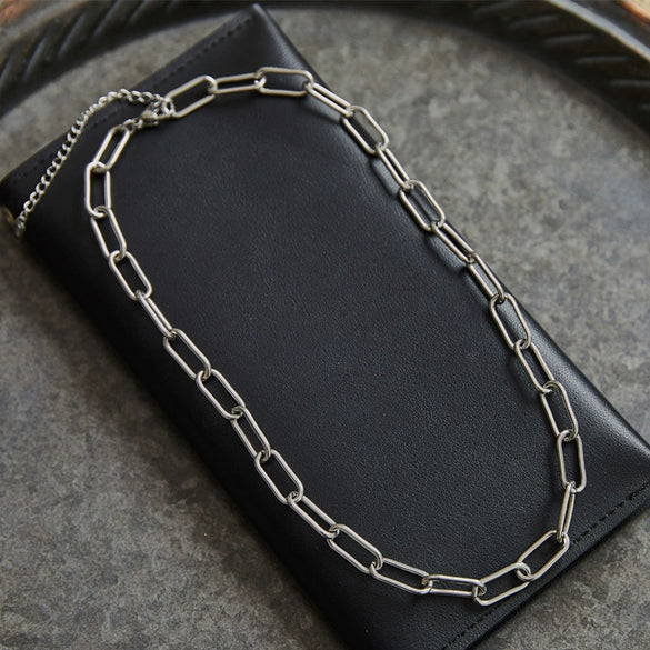 Women's Titanium Steel Thick Chain Necklace Electroplated For Autumn And Winter