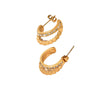 Women's Titanium Steel U Shape Natural Geometric Style Earrings With Electroplating Treatment