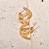 Women's Titanium Steel U Shape Natural Geometric Style Earrings With Electroplating Treatment