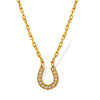 Women's 316L Stainless Steel U Shaped Light Luxury Simple All Match Niche Design Electroplated Full Diamond Pendant Necklace