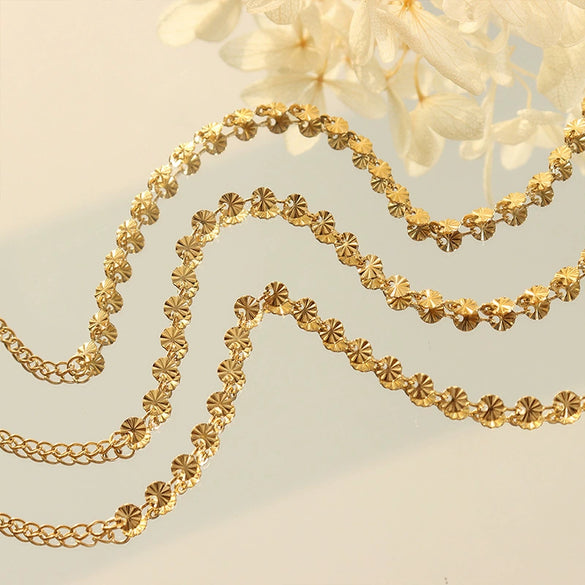 Women's Titanium Steel Wave Pattern Flower Embossed Round Bracelet Jewelry
