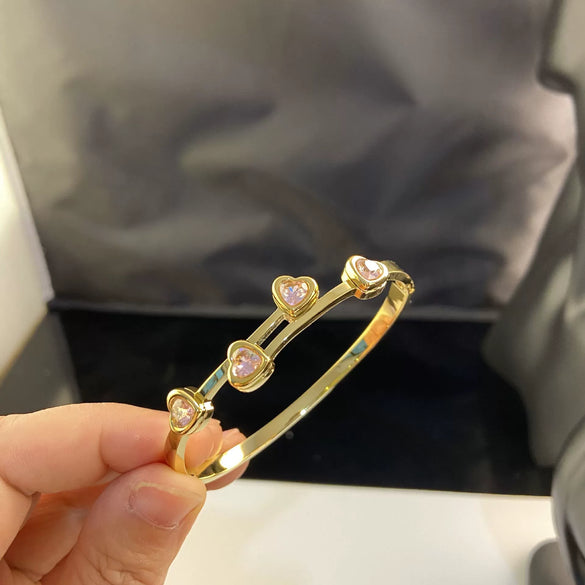 Women's Titanium Steel Zircon Bracelet Plated With 18K Gold Color Electroplated Waterproof Commuter Allmatch
