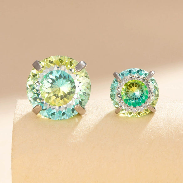 Women's Titanium Steel Zircon Earrings With Bird's Nest Cut And Geometric Sweet Style