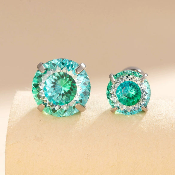 Women's Titanium Steel Zircon Earrings With Bird's Nest Cut And Geometric Sweet Style